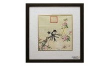 กรอบรูป-ตัวอักษรจีน-ภาพสไตล์จีนภาพนกเกาะบนกิ่งไม้